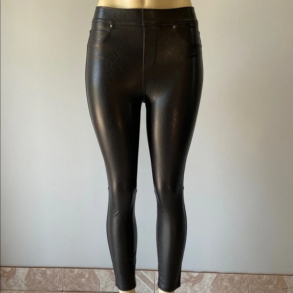 SPANX Faux Leather Leggings in Black - Picture 3 of 9